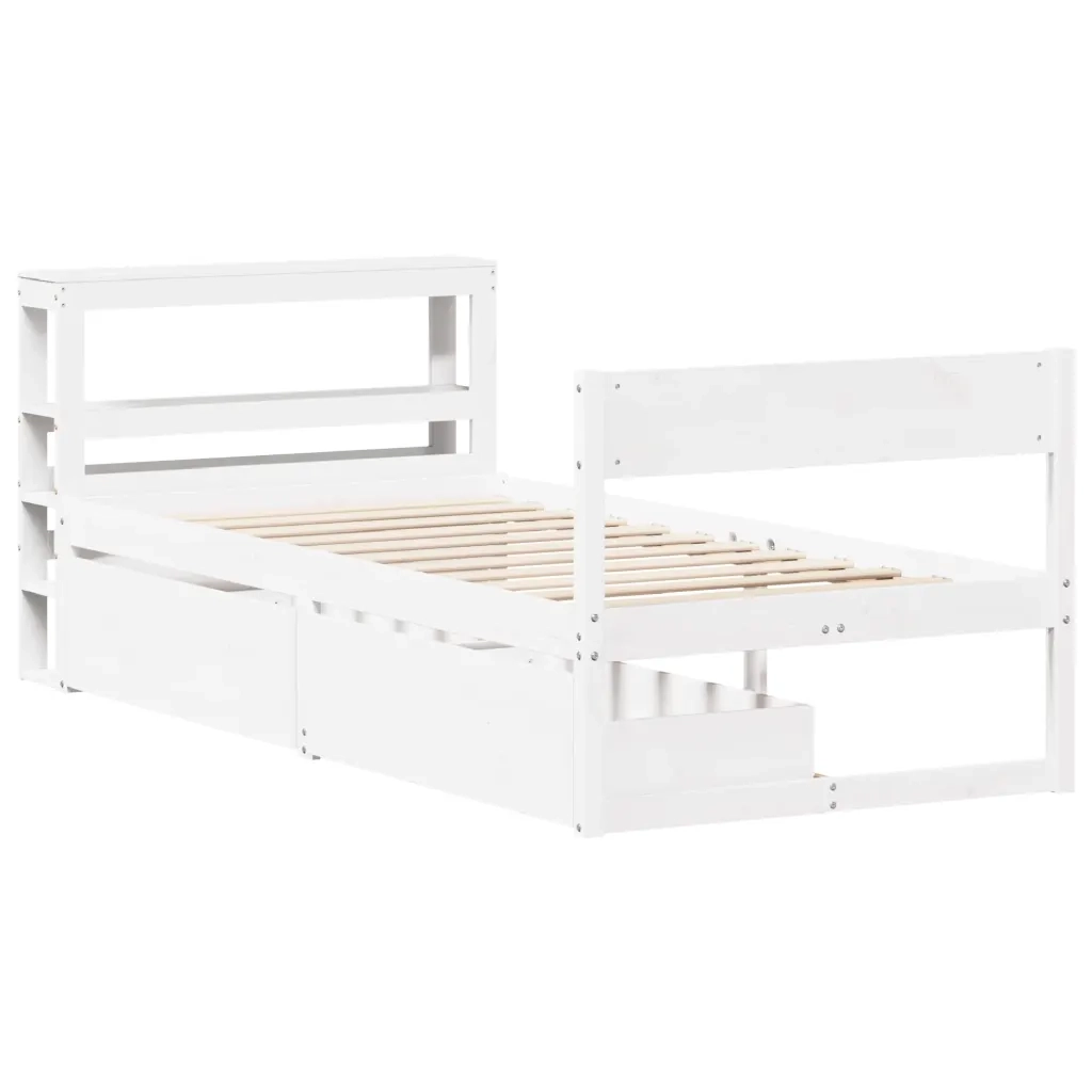 vidaXL Letto senza Materasso Bianco 90x200 cm Legno Massello di Pino