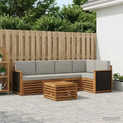 Set divano sezionale con cuscino 5 pcs Naturale e Grigio Chiaro 3384372