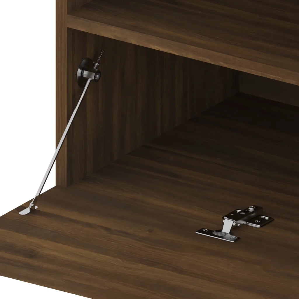 Mobile Porta TV con Luci LED Rovere Marrone 75x35x40 cm 815127