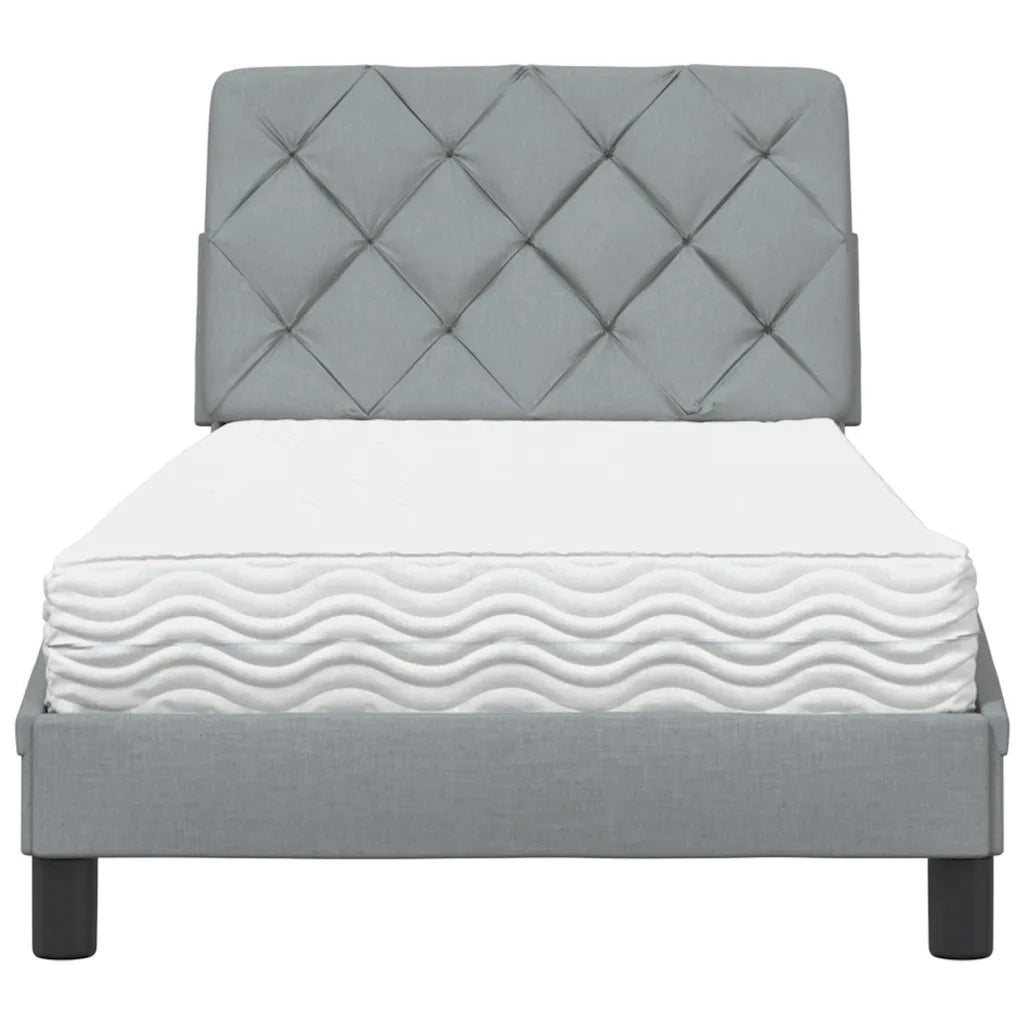 Letto con Materasso Grigio Chiaro 80x200 cm in Tessuto 3310699