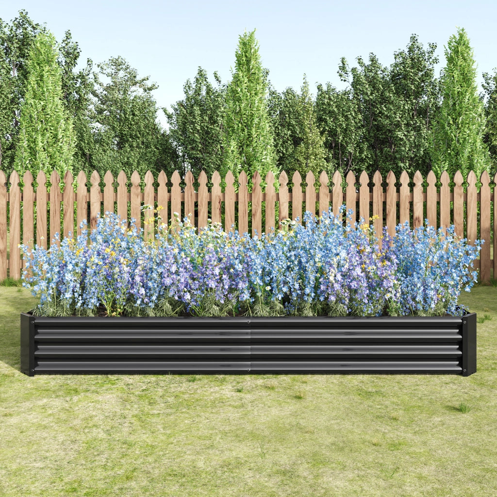 AIUOLA RIALZATA 232 x 113,5 x 30 cm in metallo nero senza fondo
