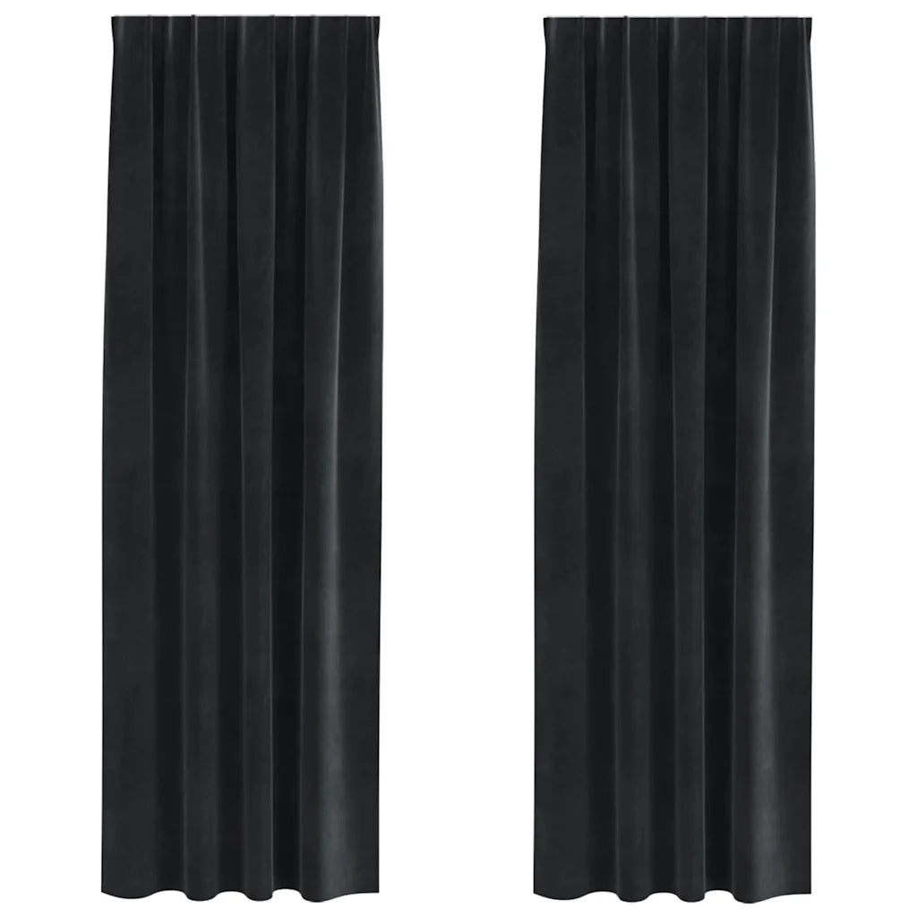 Tende oscuranti 2 pcs Nero 140 x 225 cm Velluto 4107170