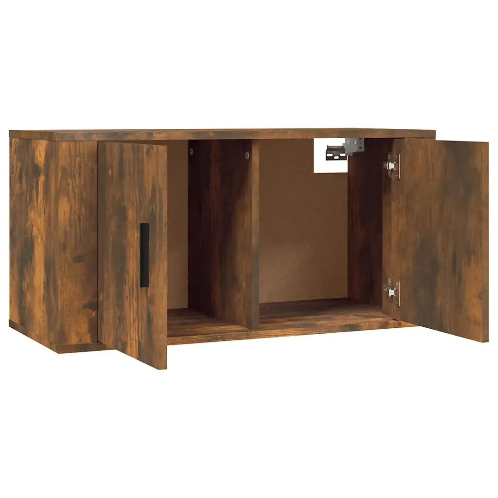 Mobile Porta TV a Parete-Mobile per TV-Credenza TV rovere fumo 80x34,5x40 cm