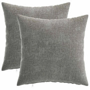 Federa 2 pcs HEERLEN Grigio Scuro 40 x 40 cm Tessuto Chenille 908500