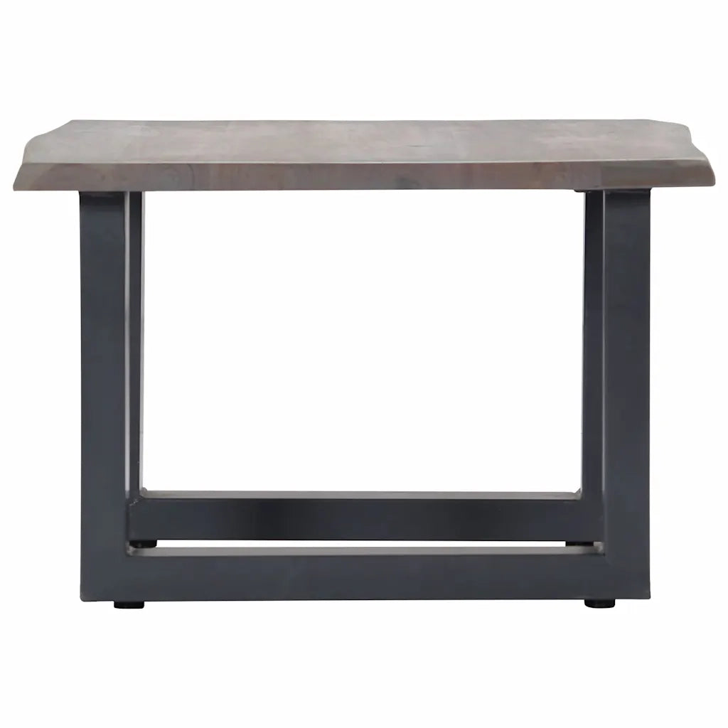 Tavolino da CaffÃ¨ con Bordi Vivi Grigio 60x60x40 cm Acacia