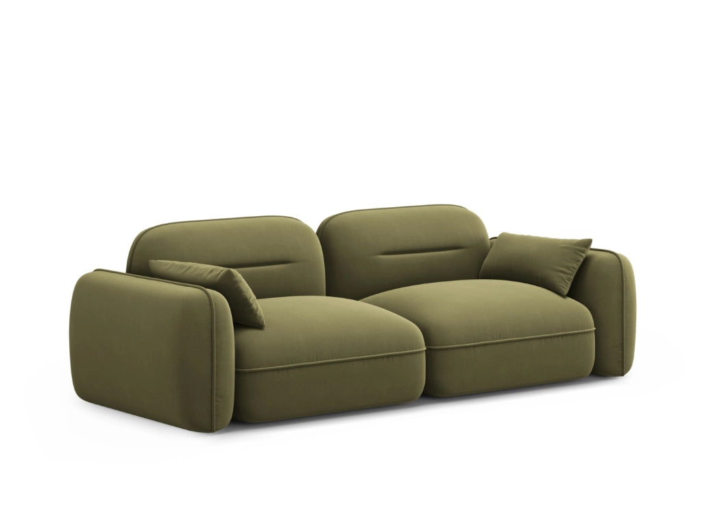 Cosmopolitan Design - Divano modulare "Sydney" 3 posti in velluto verde chiaro 