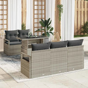 Set Divano da Giardino 6 pcs Grigio chiaro polyrattan 3348738