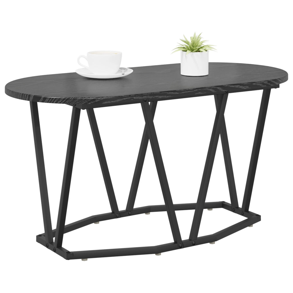Tavolino da caffÃ¨  Nero Rovere 80x40x40,5 cm in Legno Composito e Metallo