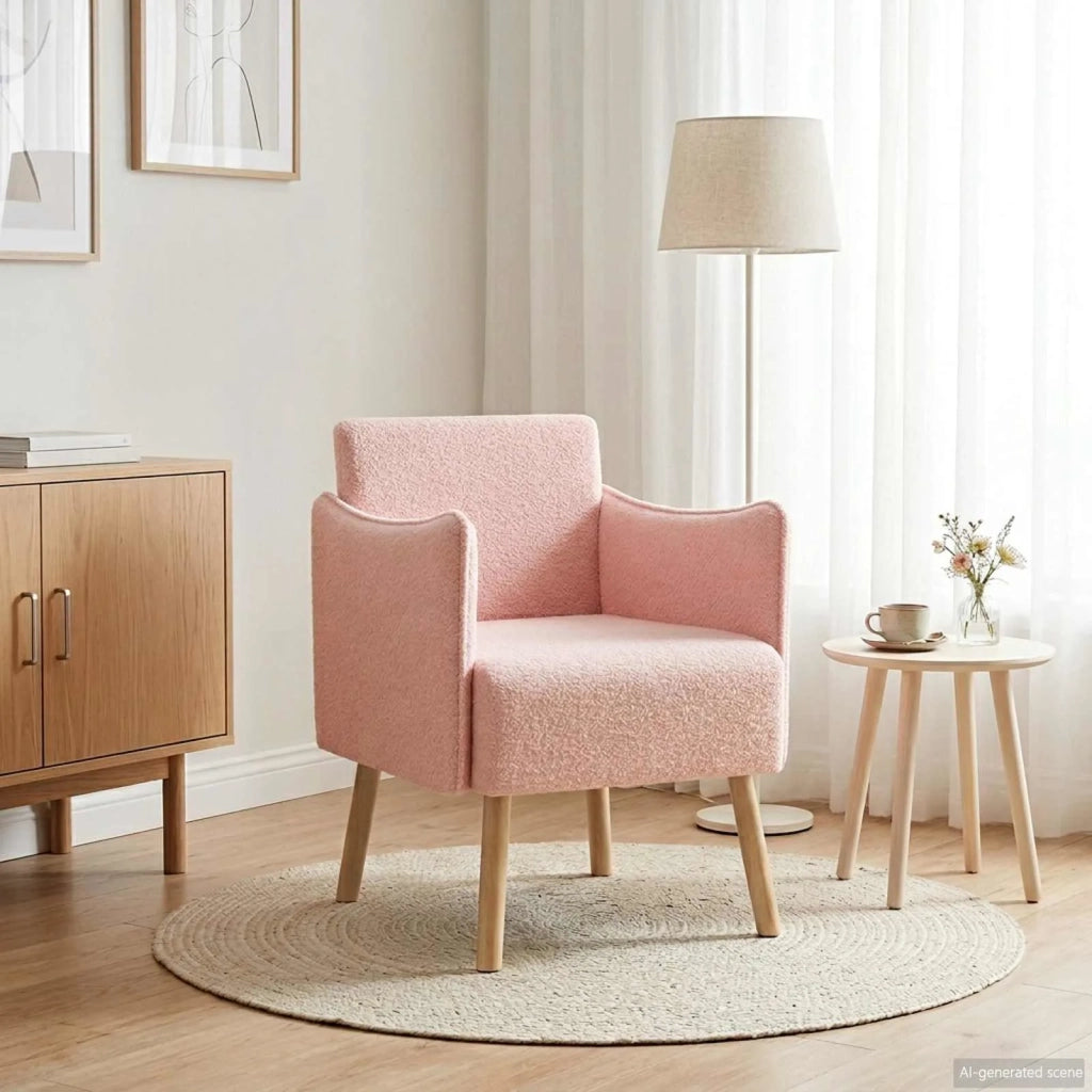 Sedia d'accento Rosa Bouclé 42044825