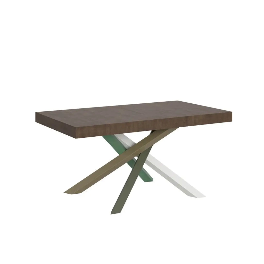 Tavolo allungabile 160/420x90 cm Volantis colore noce gambe multicolore 4/A