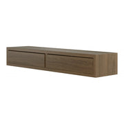Mensola da Muro con Cassetto, Comodino Sospeso, Mensola da Parete, Rovere Tabacco, 88,2x13,4 p23,7 cm - Domino Maxi