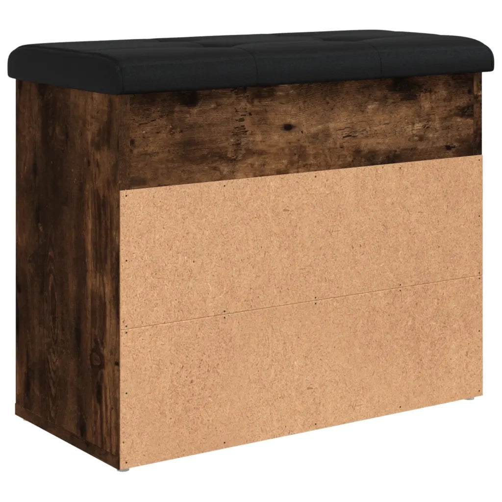 Panca Porta Scarpe-Sgabello-Panca Scarpiera Rovere Fumo 62x32x50 cm Legno Multistrato