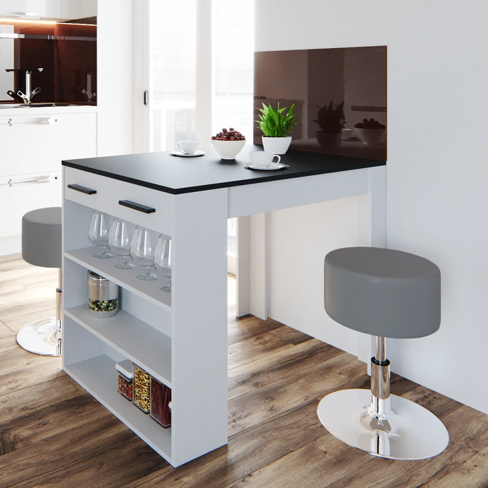 Vicco Set di tavoli da pranzo  Antracite/bianco 67 x 100 cm con 2 sgabelli