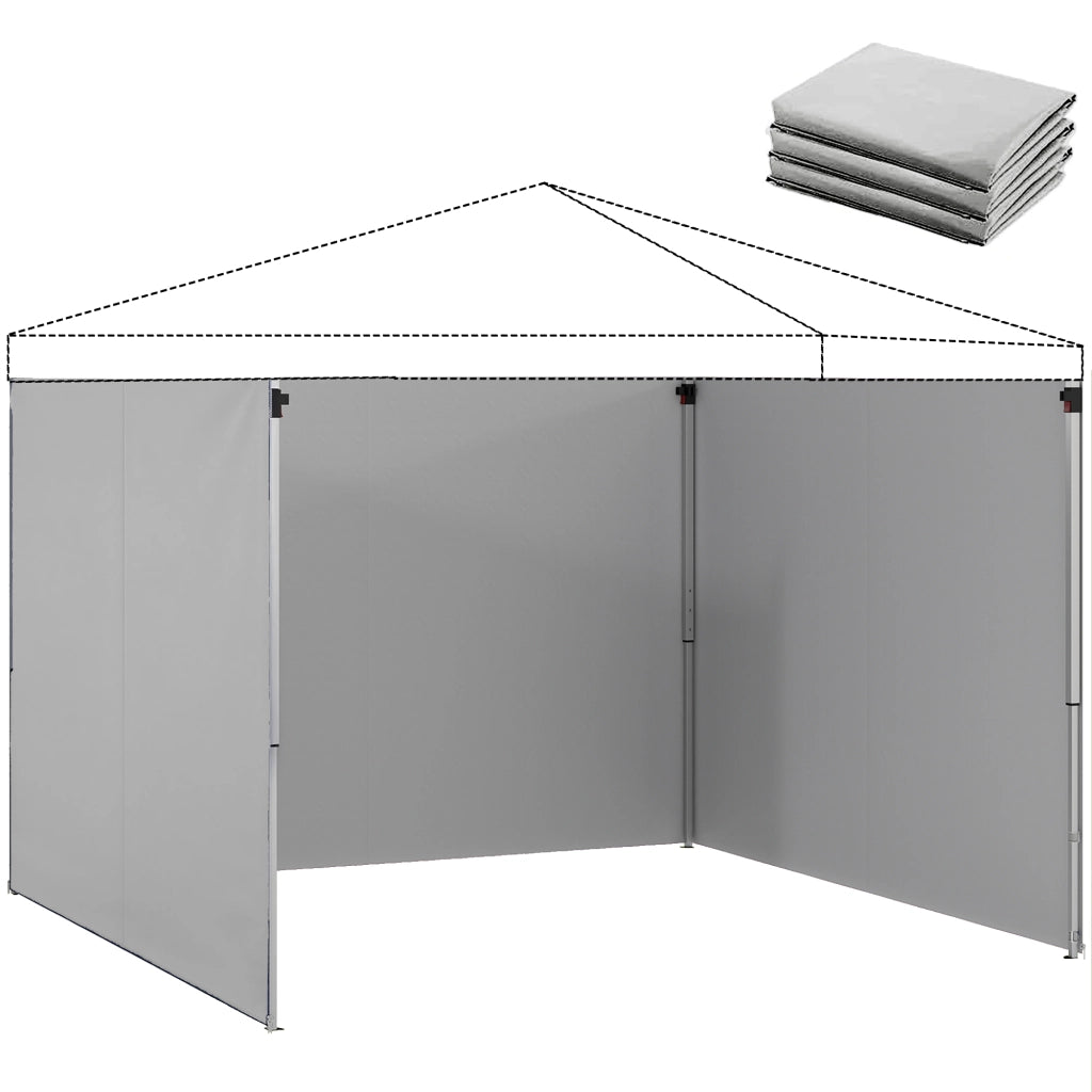 Set 3 Pezzi Fiancate con Cerniera per Gazebo 3x3 m ¨C zephmum ¨C Grigio Chiaro