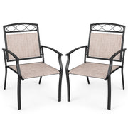 Set da 2 sedie da giardino con schienale e braccioli poltrone ergonomiche, Sedie da terrazza in tessuto con ampia seduta
