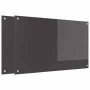 Set di 2 paraschizzi moderni per cucina 100 x 60 cm resistenti al calore design minimalista vetro temperato grigio scuro 02_0056249
