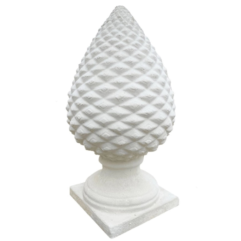 Pigna salentina cemento bianco 19 x 19 x h.46 cm arredo giardino esterni