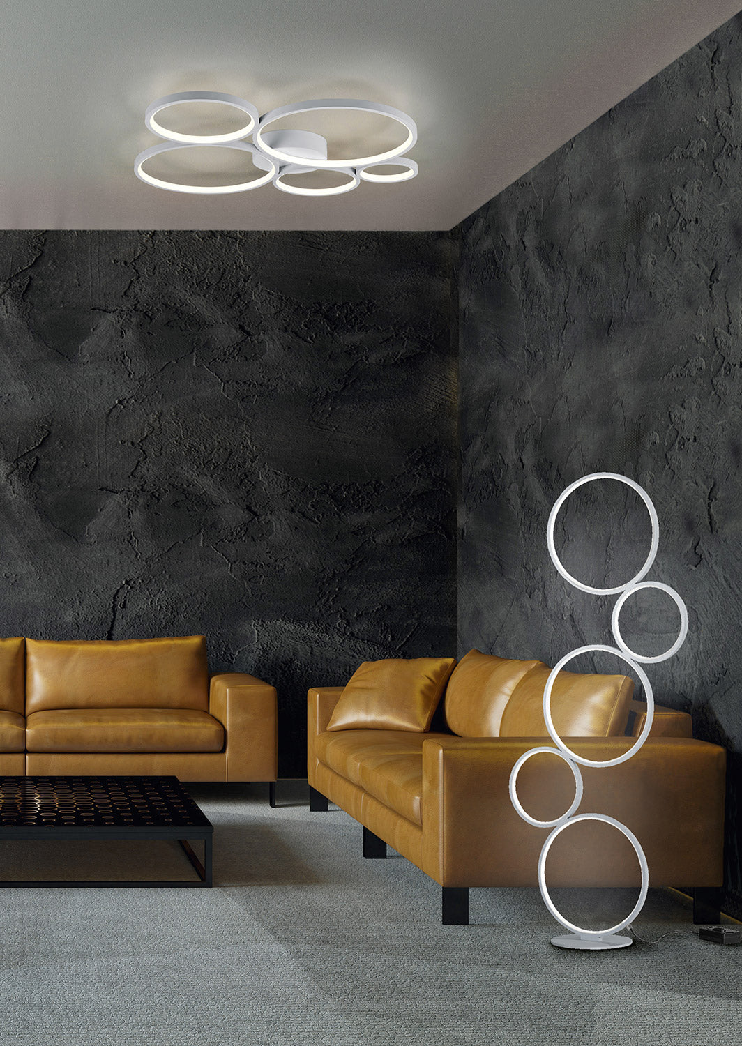 Piantana da Interno a LED in Metallo Silver Opaco