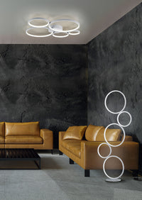 Piantana da Interno a LED in Metallo Silver Opaco