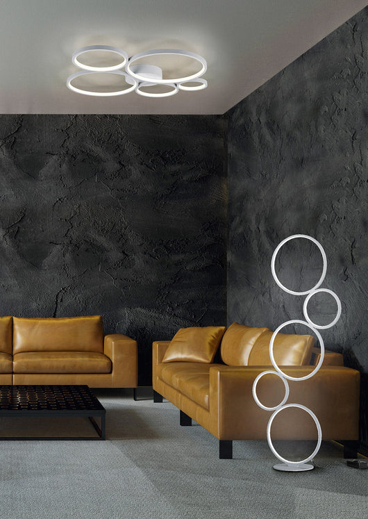 Piantana da Interno a LED in Metallo Silver Opaco