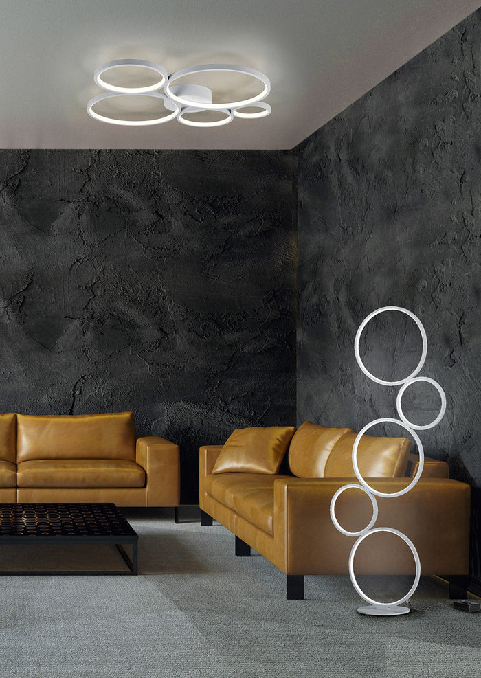 Piantana da Interno a LED in Metallo Silver Opaco