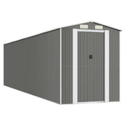 Casetta da giardino cabina ripostiglio casetta da esterno robusta casetta per attrezzi colore chiaro 192 x 772 x 223 cm acciaio zincato grigio 02_0022262