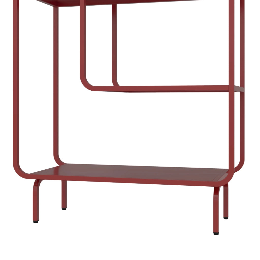Console design in metallo rosso carminio CAPUCINE