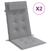 Cuscini per Sedia Schienale Alto 2 pz | Cuscini per sedie Grigio Tessuto Oxford
