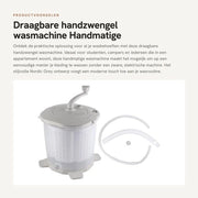 Macchina da lavare a mano portatile - Ideale per camper e appartamenti - Grigio Nordico - Compatta e leggera -