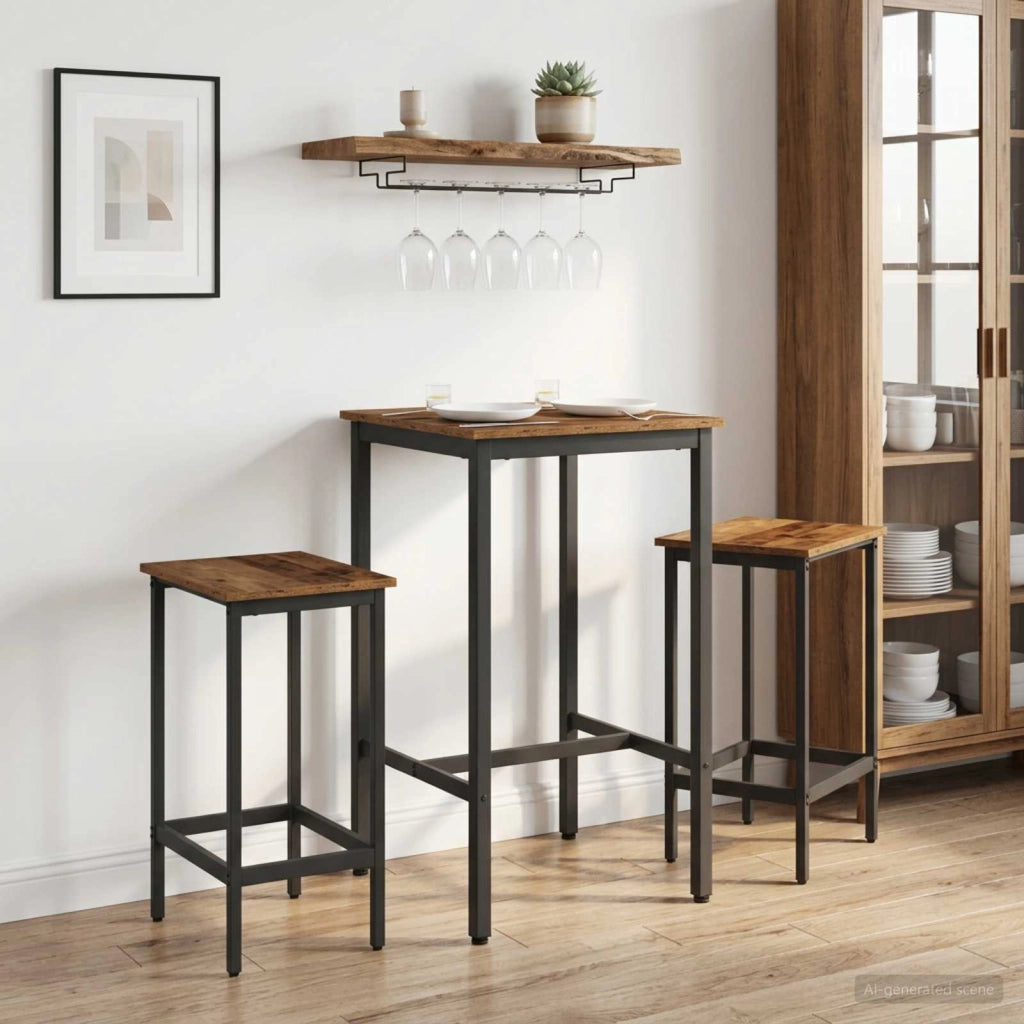 Sgabello da bar 2 pz Legno antico 40 x 32 x 74 cm 8006154