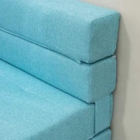 Poltrona Letto, Poltrona Relax, Letto per Ospiti, con Fodera Rimovibile, 70 cm x 70 cm x 61 cm, Celeste