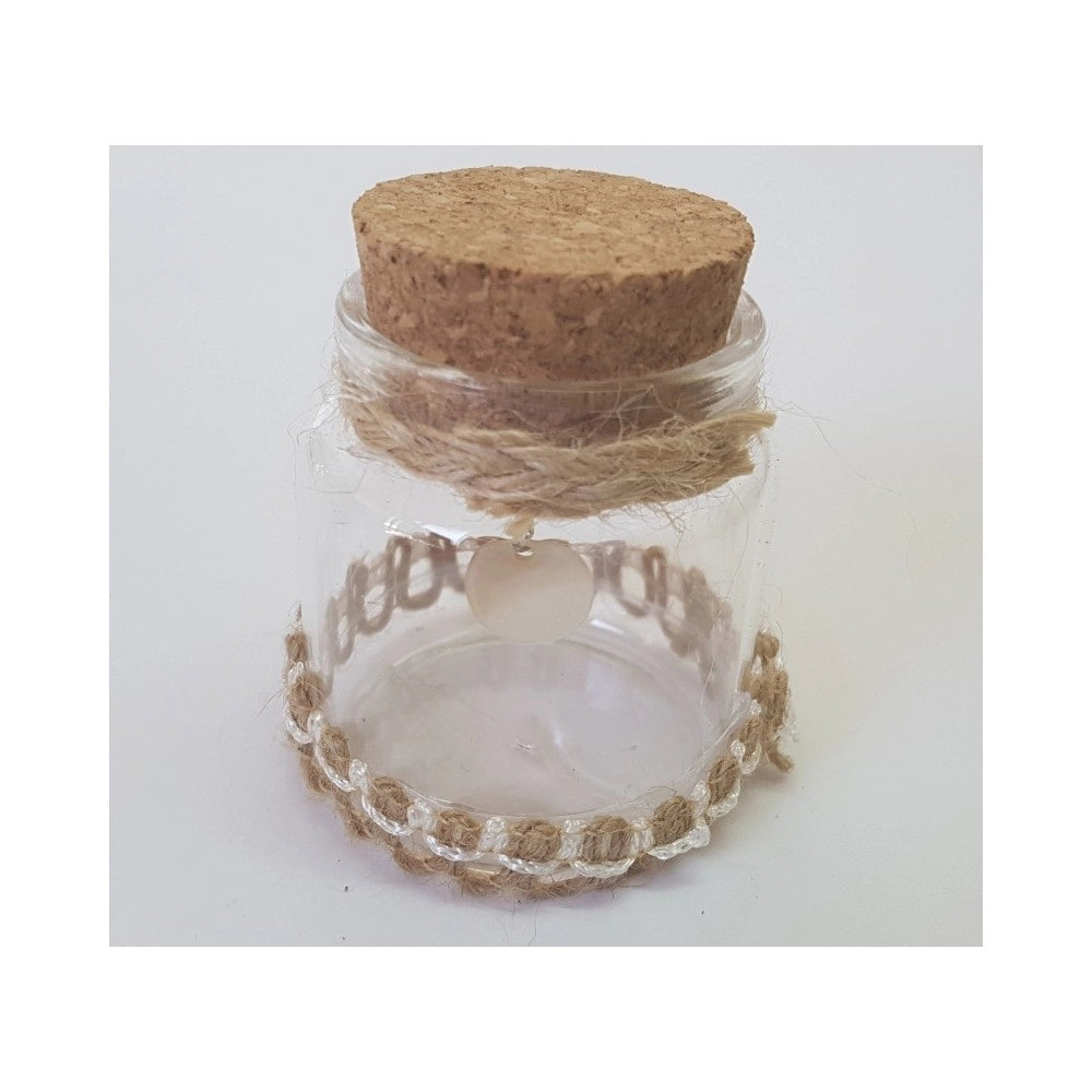 Trade Shop - Bomboniera Ampolla Vetro Tappo Sughero Ciondolo Portaconfetti Matrimonio Wedding -