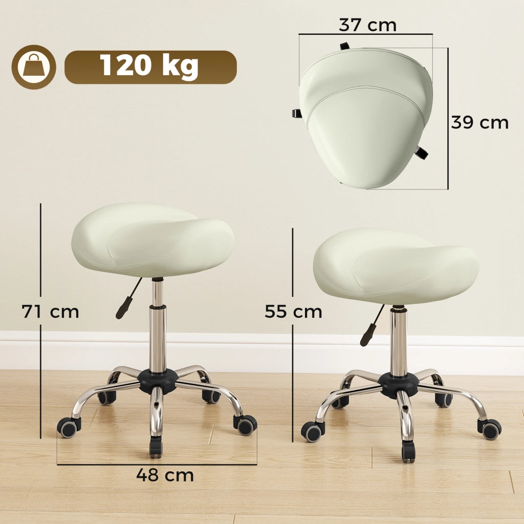 Sgabello girevole regolabile in altezza ¨C Xylo ¨C Similpelle crema per spa, massaggi e tattoo