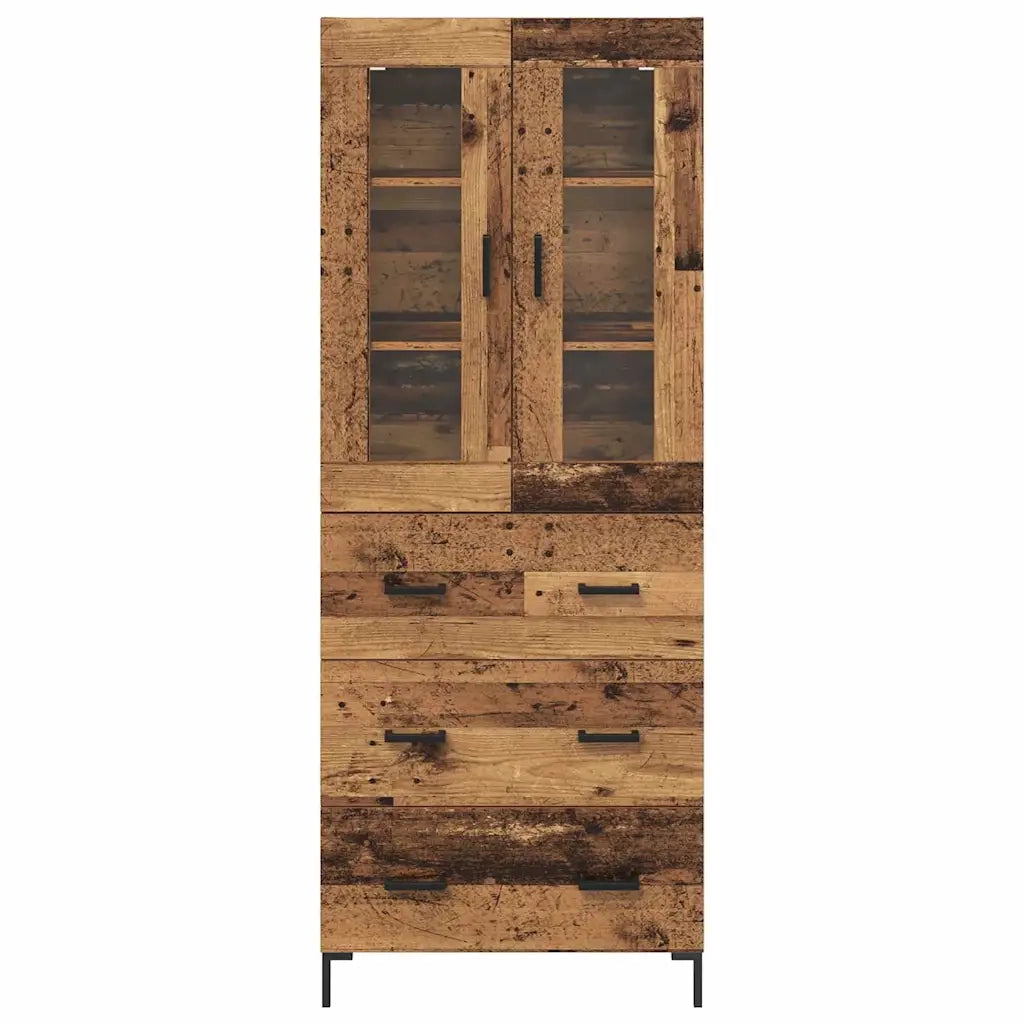 Credenza con cassetto 2 pcs Legno vecchio Legno multistrato