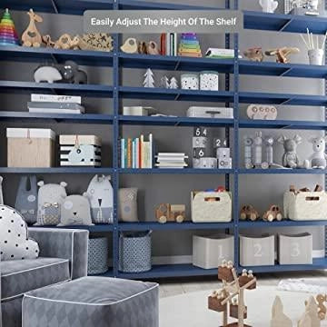 SCAFFALE IN METALLO BLU ETTORE KIT BULLONI 100 X 40 X H 187 CM 5 RIPIANI
