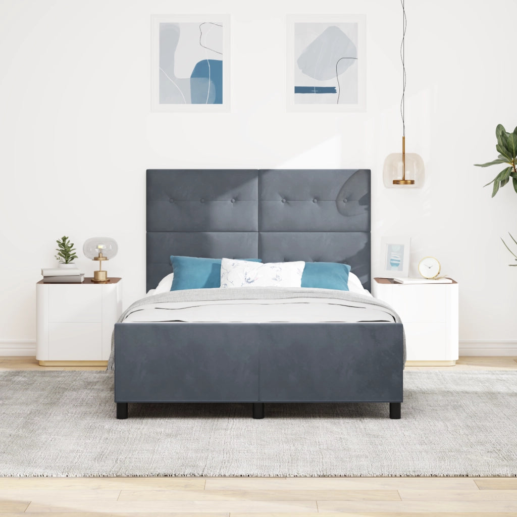 Letto  Grigio Scuro 140x200 cm Velluto