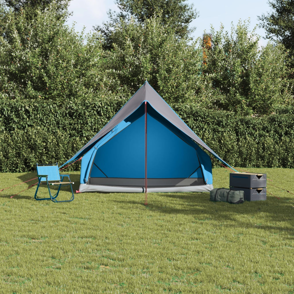 Tenda da Campeggio A-Frame per 3 Persone Blu Impermeabile