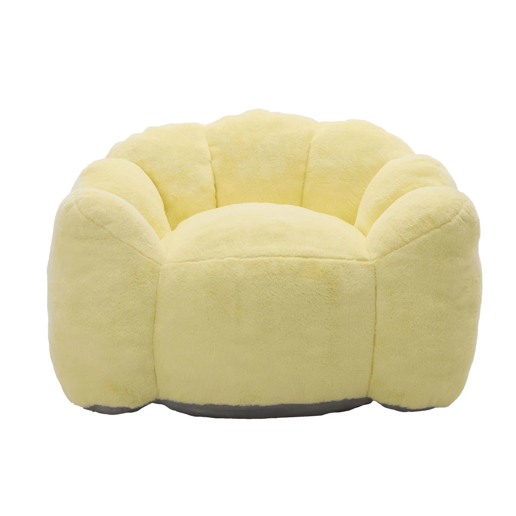 DIVANO a forma di loto in peluche giallo