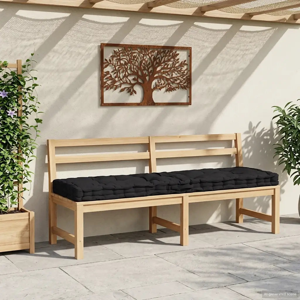 Cuscino per Pallet e Pavimento in Cotone 120x40x7 cm Nero cod mxl 43491