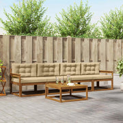 Set di divani da esterno con cuscino 5 pcs Naturale e Beige 3367151