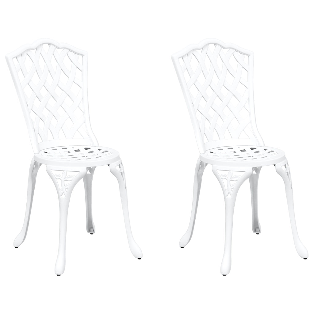 Sedi di giardino  2 pezzi in alluminio pressofuso bianco