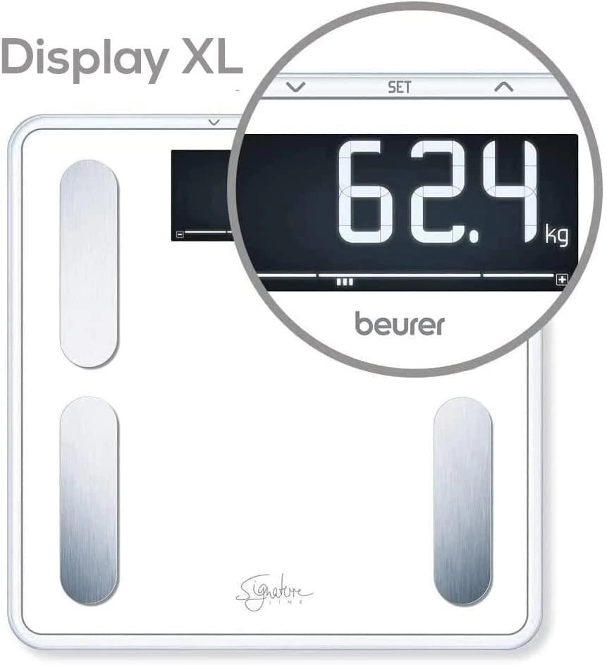 Beurer BF 400 Signature Line White Bilancia Diagnostica con Portata fino a 200 kg, 31 x 31 cm, Bianco