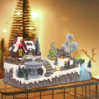 Villaggio Natalizio 32x17x19 cm con Fontana Luci Suoni e Movimento