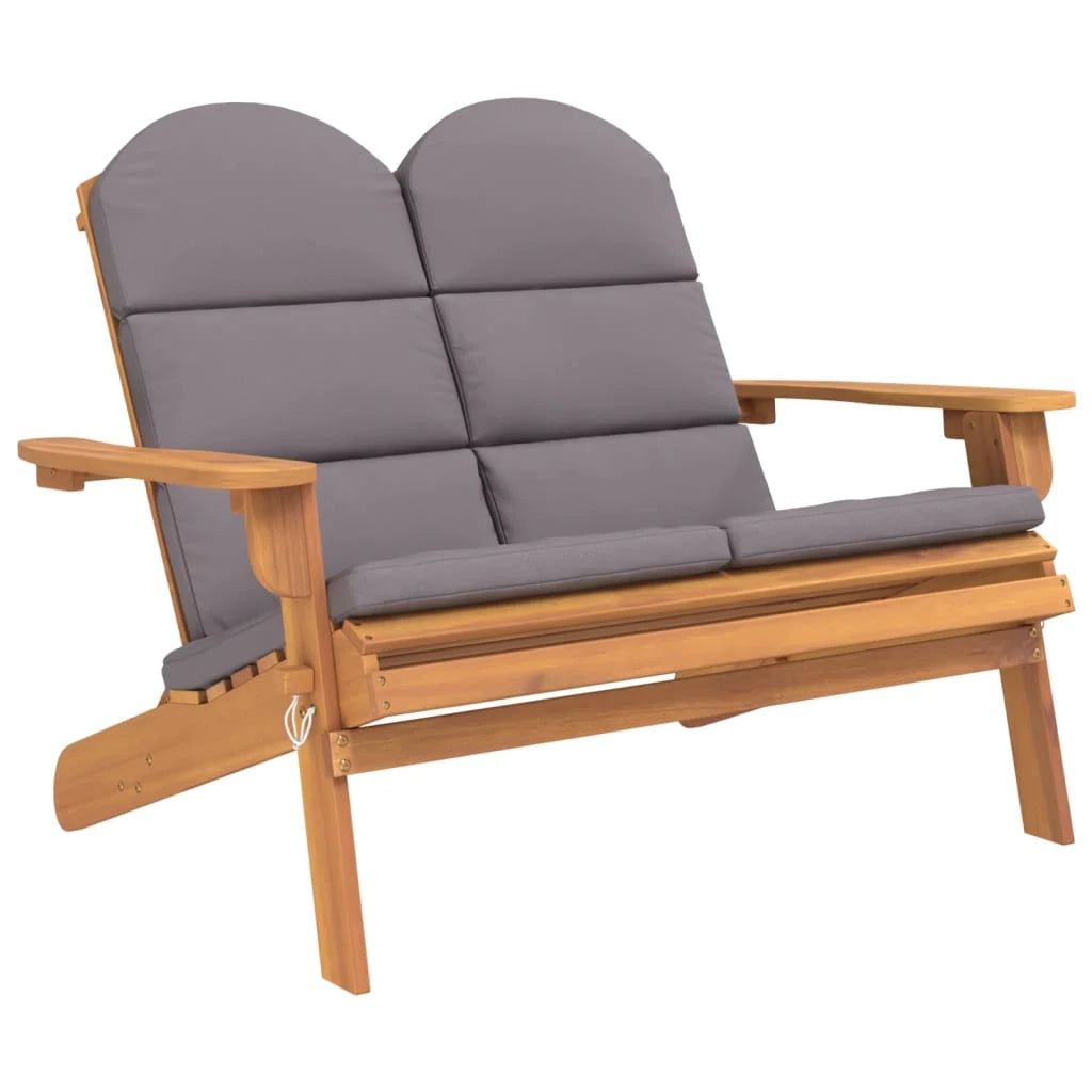 Panca da giardino mobili da esterno per patio terrazza e cuscini 126 cm legno massello di acacia 02_0011338