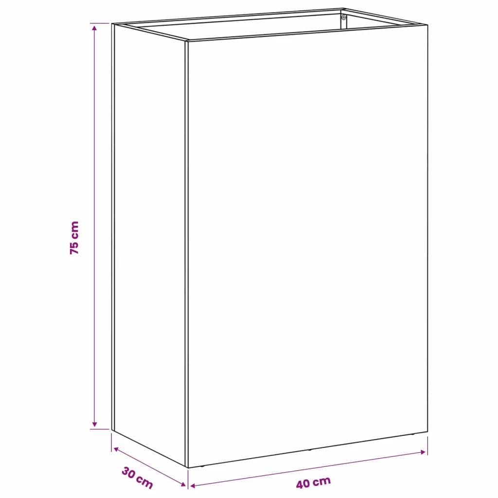 Vaso da giardino 2 pz Antracite 40 x 30 x 75 cm 8005503
