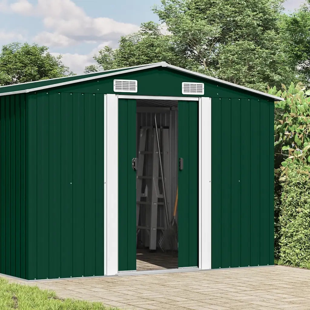 Capanno da Giardino 257x392x181 cm in Metallo Verde cod mxl 65907