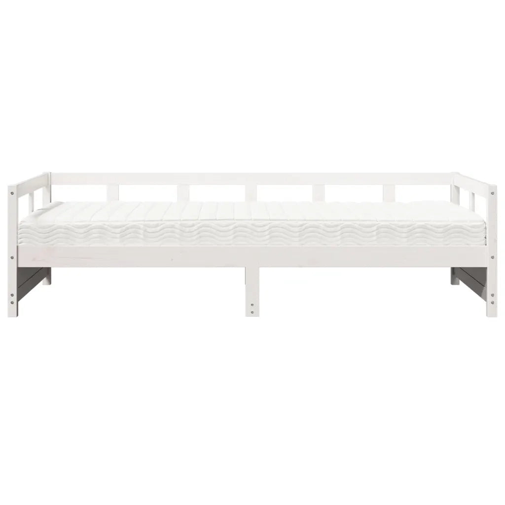 Dormeuse con Materasso Bianca 80x200 cm Legno Massello di Pino 3321048