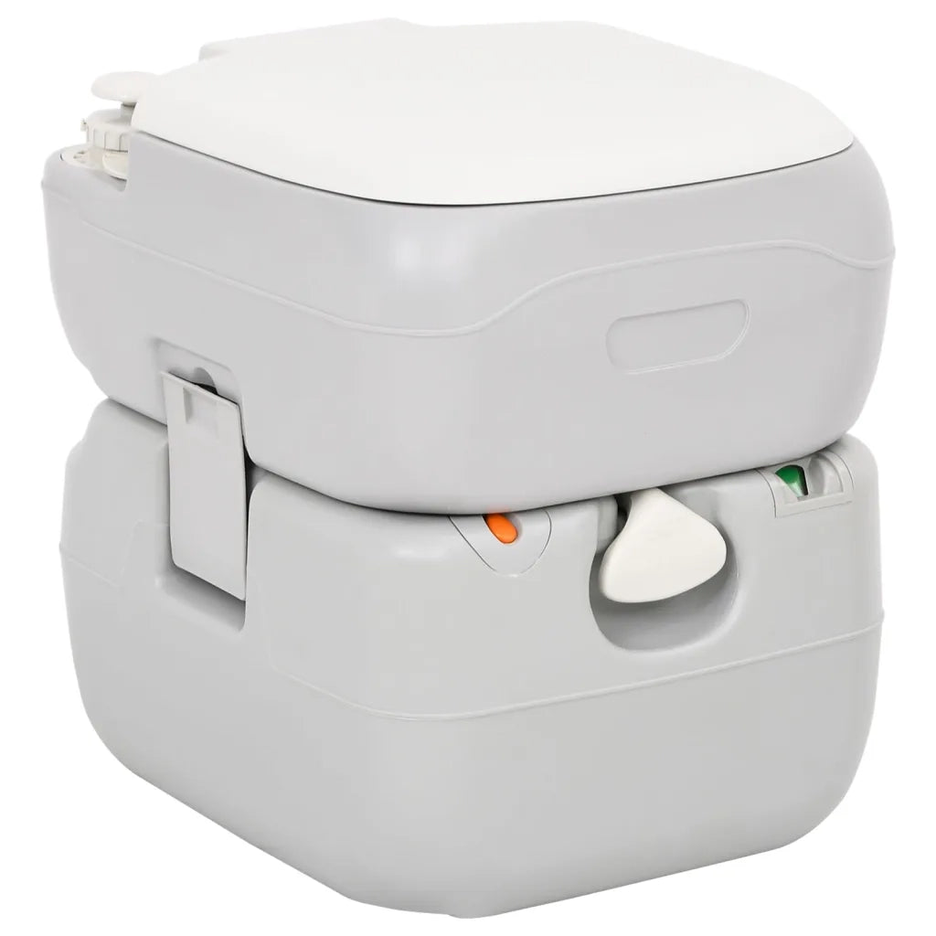 Toilette da Campeggio Portatile Grigia e Bianca 22+12 L in HDPE