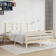 Giroletto senza Materasso-Struttura Letto Ambrato in Legno Massello 140x200 cm 611578