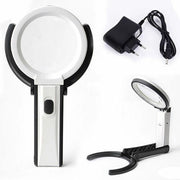 LAMPADA LENTE DI INGRANDIMENTO DA TAVOLO CON LUCE 10 LED PORTATILE 90 MM A 25MM
